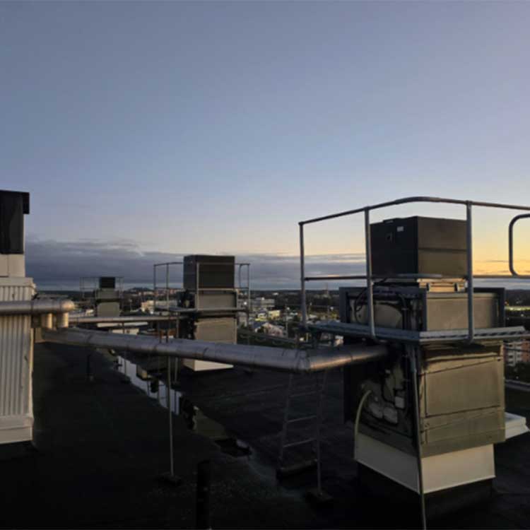 FTX-aggregat och ventilationsbrandskydd i Akalla