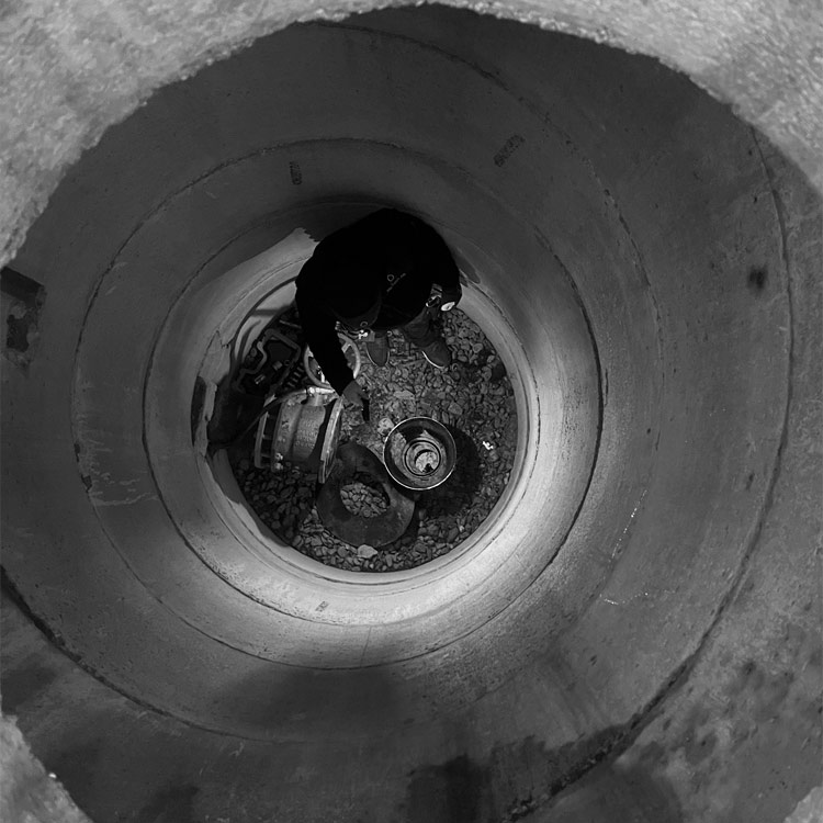 En person i en tunnel
